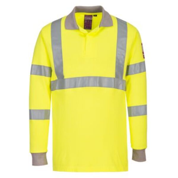 Modaflame Knit Hi-Vis FR Long Sleeve Polo Shirt Thumbnail
